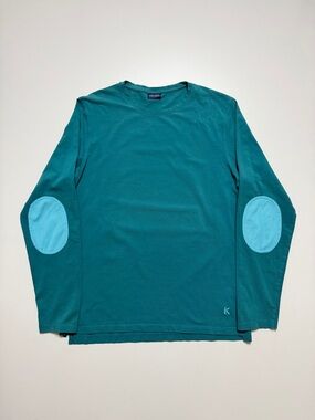 Kenzo Homme Elbow Patch Long Sleeve T-Shirt Mens Large Teal